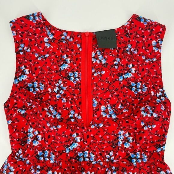 Nightwalker Elsa Mini Dress Floral Peplum small - Picture 11 of 12